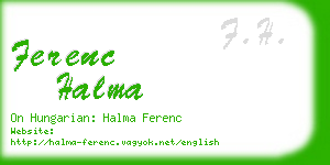 ferenc halma business card